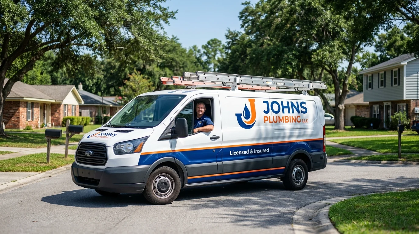 Johns Plumbing LLC service van in Bamberg, SC